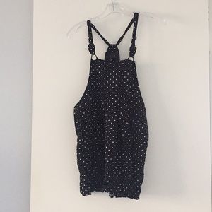 Mini polka dot overall dress